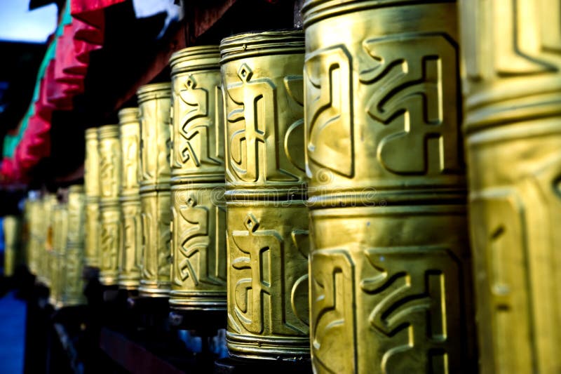 Buddhist prayer wheels