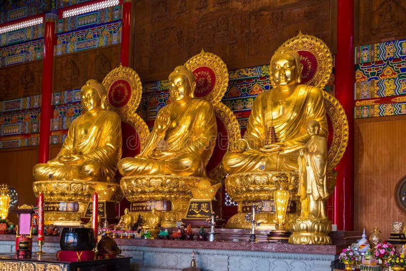 Buddhist Statues in Chinese Temple Thailand royalty free stock photo Buddhist Statues in Chinese Temple Thailand royalty free stock photo