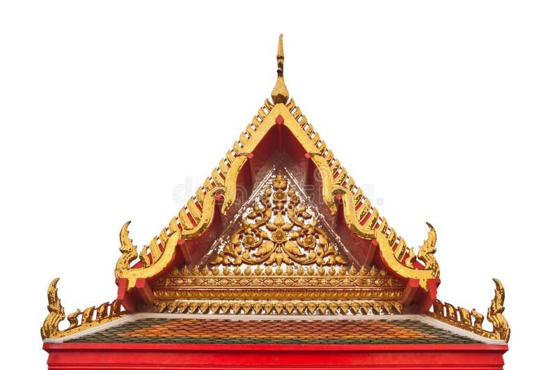 Buddhist temple gable with apex