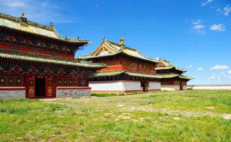 Buddhist temple in Mongolia stock photography