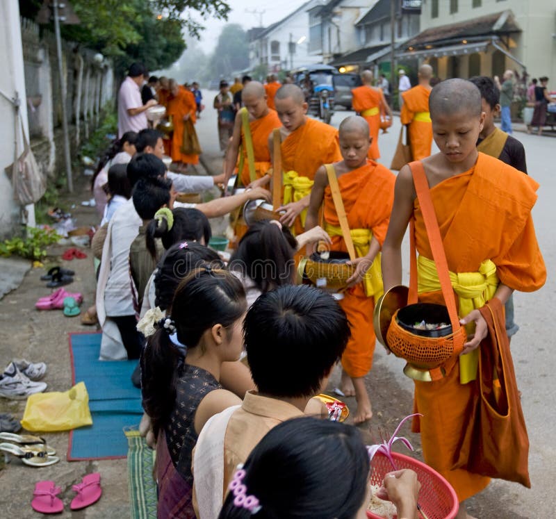 Buddhistic monks in Luang Prabang, Laos