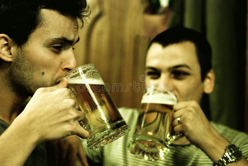 Buddies Having a Beer Together Stock Photo - Image of friend, males ...