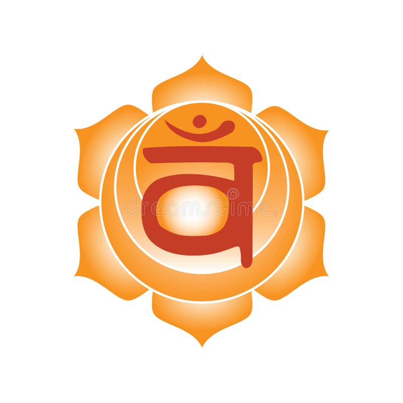 Buddismo indiano di yoga esoterica di simbolo dell'icona di chakra di Svadhisthana ciao