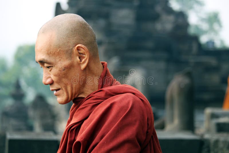Buddist munk Indonesia arkivbilder Buddist munk Indonesia arkivbilder