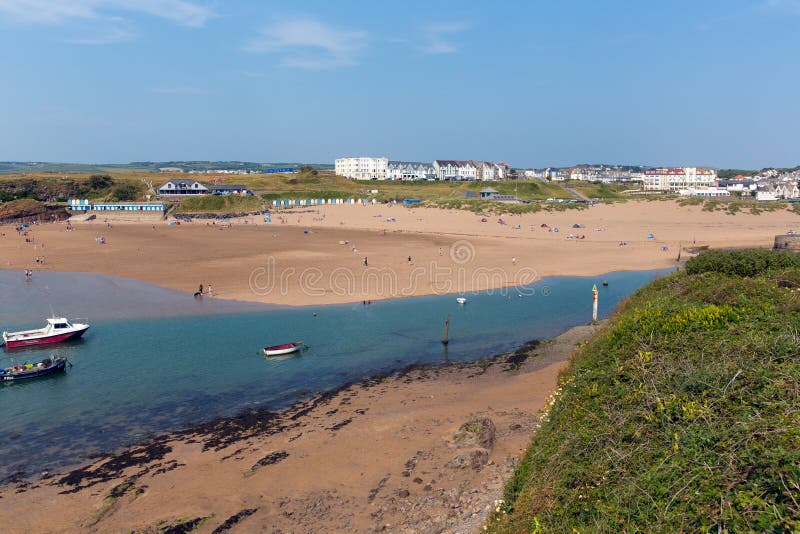 Bude beach North Cornwall during July heatwave