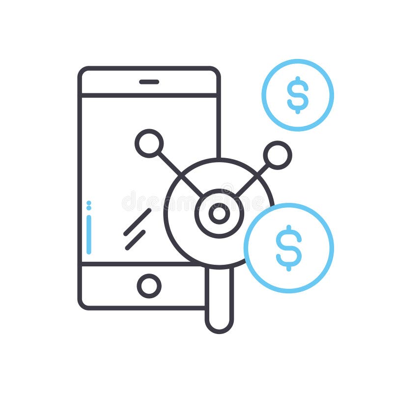 Budget analysis line icon, outline symbol, vector illustration, concept sign royalty free illustration
