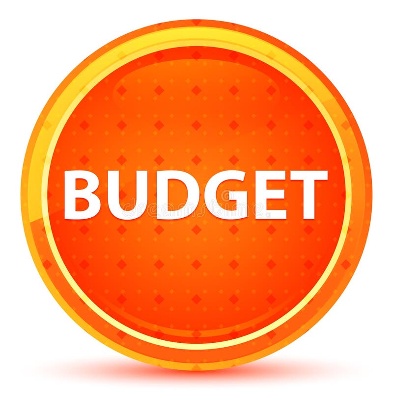 Budget Natural Orange Round Button royalty free illustration