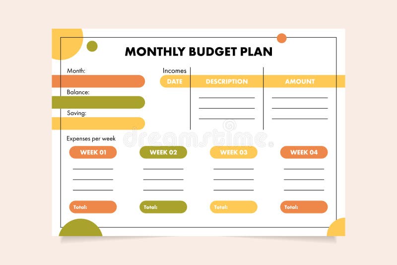 Personal monthly budget plan, Printable Budget Planner Templates, Income  and expense tracker 17458857 Vector Art at Vecteezy