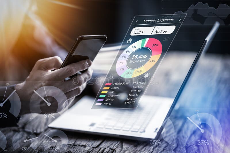 Budget Planning Fintech App. Money Tracker Stock Image Image of