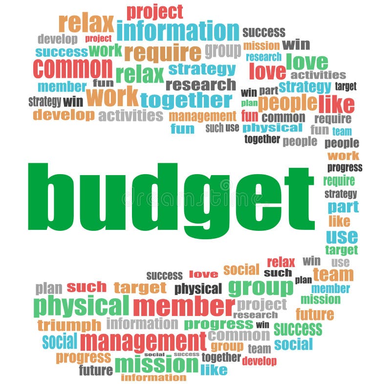 Budget Word. Business Concept . Word Cloud Collage Stock Illustration Illustration of