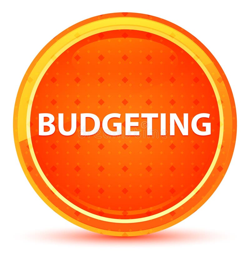 Budgeting Natural Orange Round Button royalty free illustration
