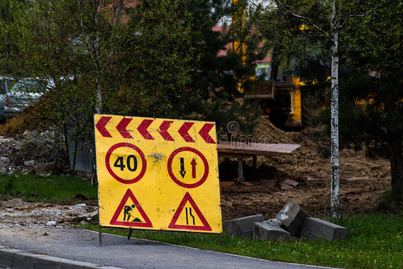 Budowa drogi ulicy sigs zdjęcia stock Budowa drogi ulicy sigs zdjęcia stock