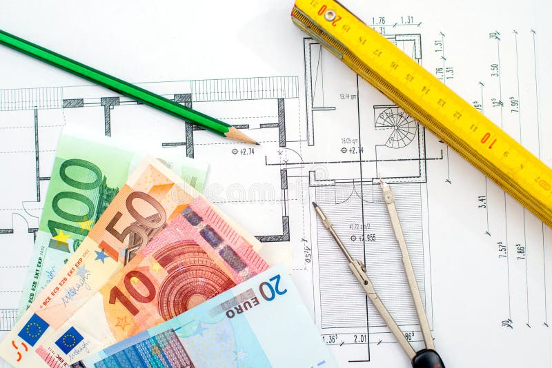 Budować plan z pieniądze zdjęcie royalty free Budować plan z pieniądze zdjęcie royalty free