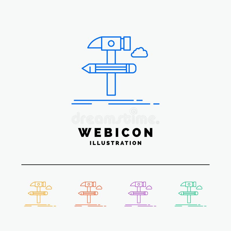 Build, design, develop, tool, tools 5 Color Line Web Icon Template isolated on white. Vector illustration. Vector EPS10 Abstract Template background. Build, design, develop, tool, tools 5 Color Line Web Icon Template isolated on white. Vector illustration. Vector EPS10 Abstract Template background