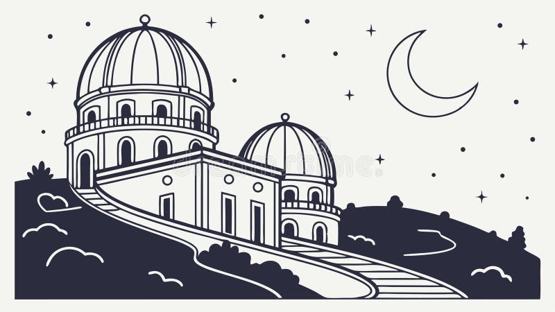 Budynek Grand Domed z Crescent Moon Symbolizujący Architektoniczny wektor Splendor Generation AI ilustracja wektor