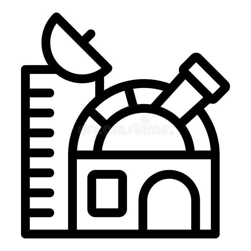 Budynek obserwatorium wyposażony w teleskop i antenę satelitarną do badań przestrzeni kosmicznej ilustracji