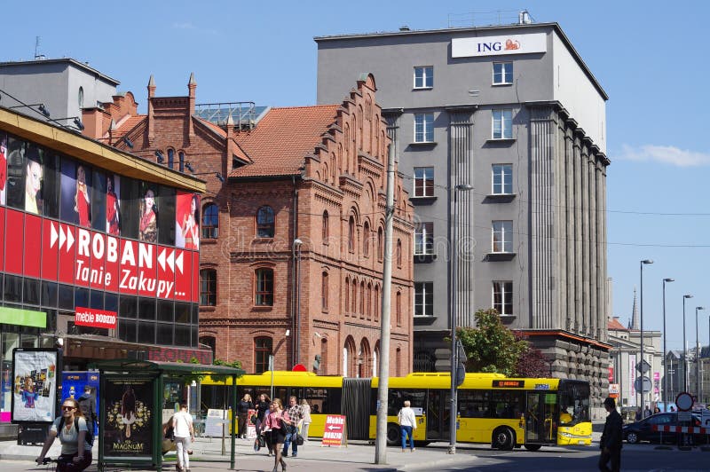 Budynki przy Mickiewicza St w Katowickim, Polska zdjęcia stock Budynki przy Mickiewicza St w Katowickim, Polska zdjęcia stock
