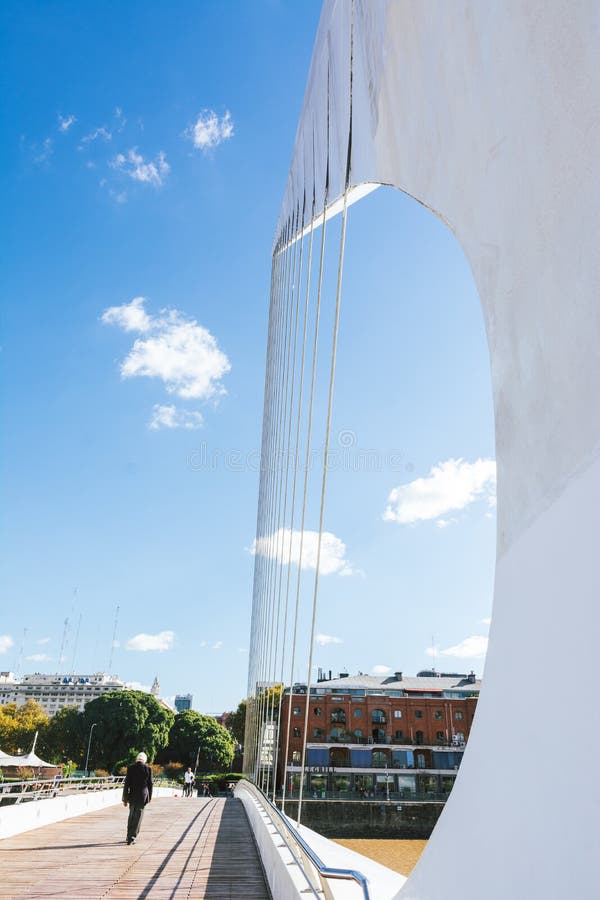 BUENOS AIRES, ARGENTINA - MAYO 09, 2017: Bridge of Woman pedestr royalty free stock photos BUENOS AIRES, ARGENTINA - MAYO 09, 2017: Bridge of Woman pedestr royalty free stock photos