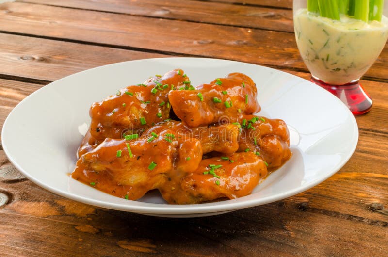 Buffalo chicken hot wings stock photography