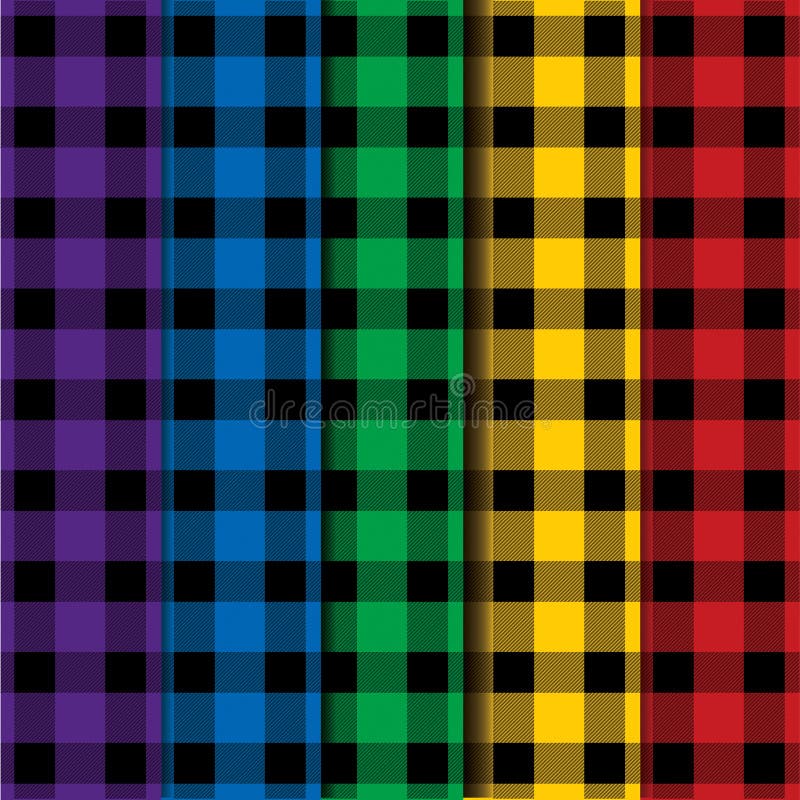 Buffalo plaid lumberjack tartan seamless pattern in vector format. Blue buffalo illustrations