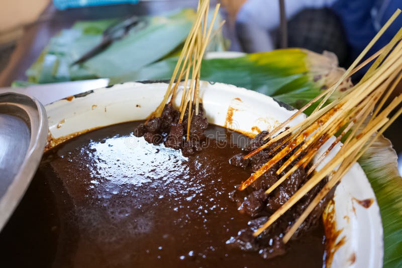 Buffalo Satay is a Traditional Food from Kudus, Central Java, Indonesia