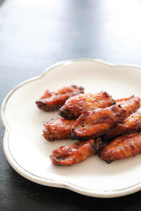 Buffalo Wings , Fried Chicken with Hot and Spicy Sauce Stock Photo