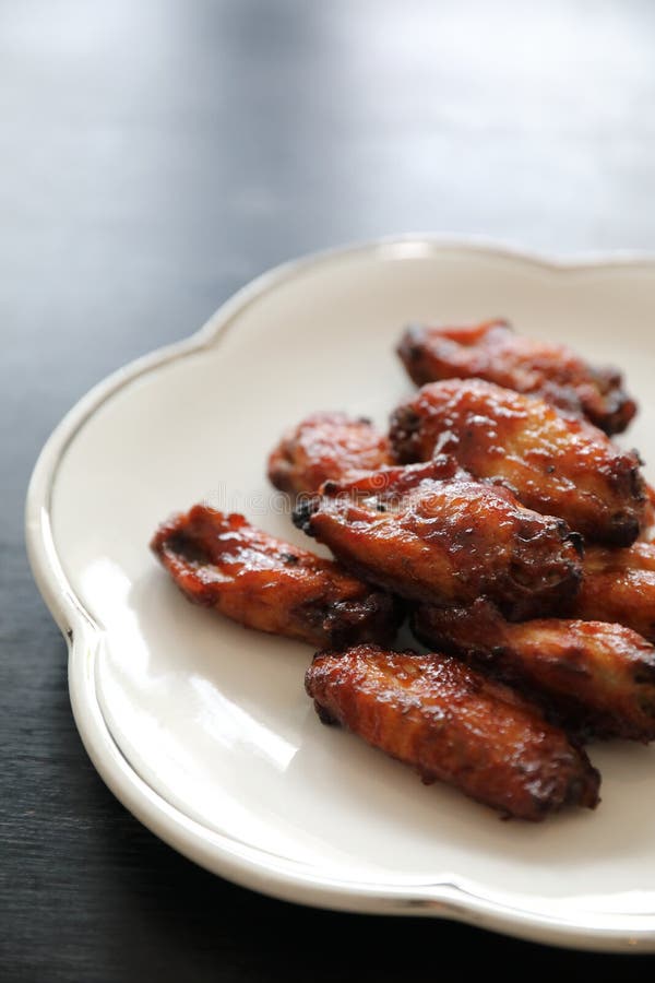 Buffalo Wings, Fried Chicken with Hot and Spicy Sauce Stock Image