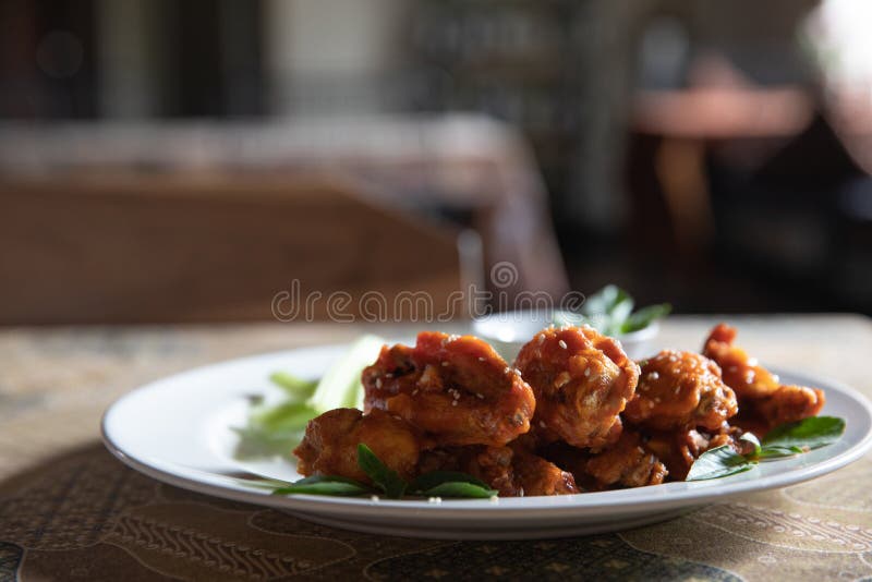 Buffalo Wings , Fried Chicken with Hot and Spicy Sauce Stock Image Image of pepper, carrot