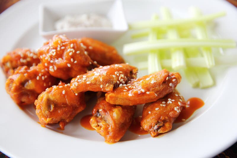 Buffalo Wings Fried Chicken with Spicy Sauce Stock Photo Image of