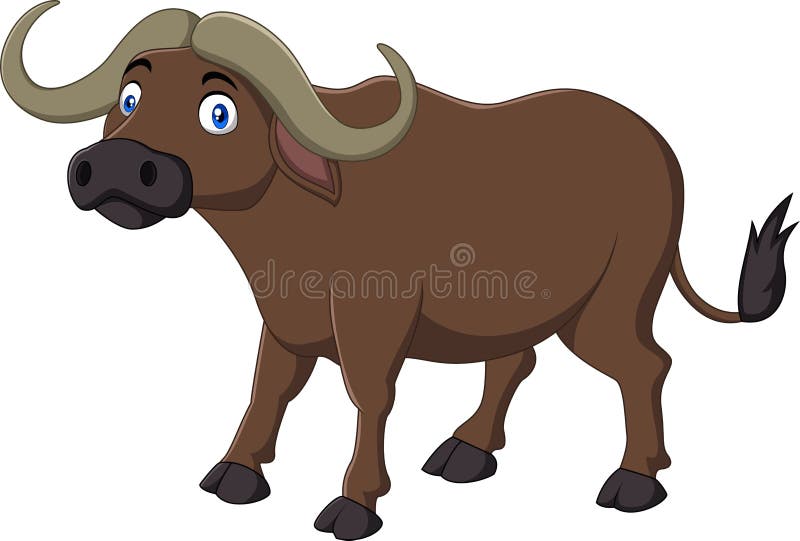 Buffalo κινούμενων σχεδίων που απομονώνεται στο άσπρο υπόβαθρο απεικόνιση αποθεμάτων