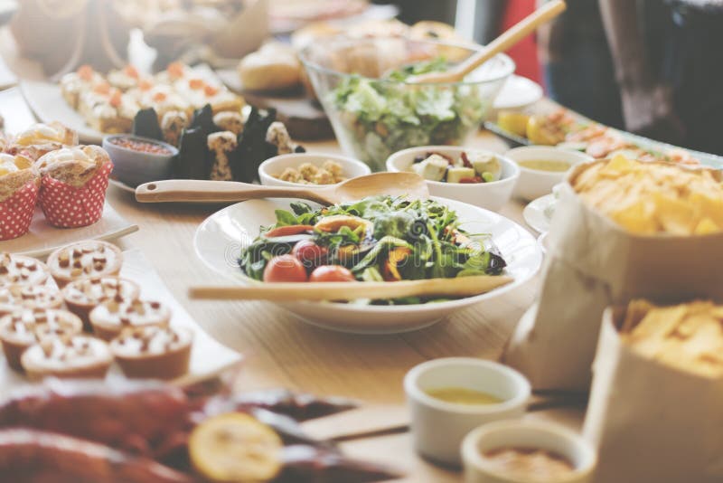 Buffet Brunch Food Eating Festive Cafe Dining Concept stock photo Buffet Brunch Food Eating Festive Cafe Dining Concept stock photo
