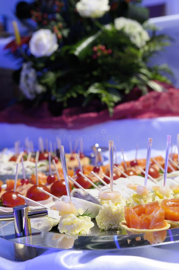 Table with snacks as part of the catering. Table with snacks as part of the catering.