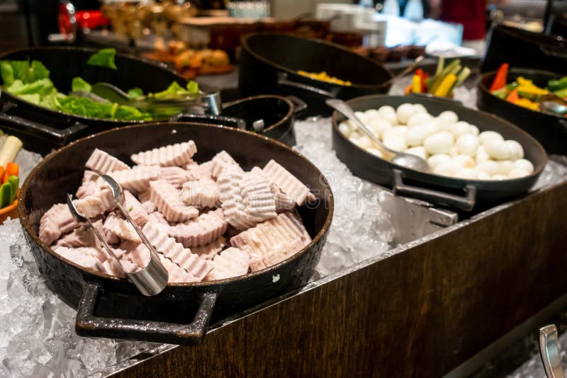 Buffet Line of Mix Salad Bar Stock Photo Image of herbs, fruit 167449950