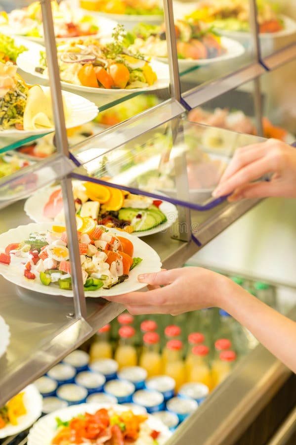 Buffet Self Service Canteen Display Fresh Salad Stock Image Image of