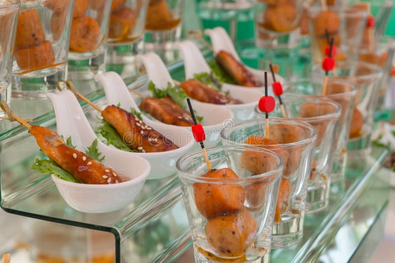 Buffet style food is beautifully placed on the container stock photography Buffet style food is beautifully placed on the container stock photography