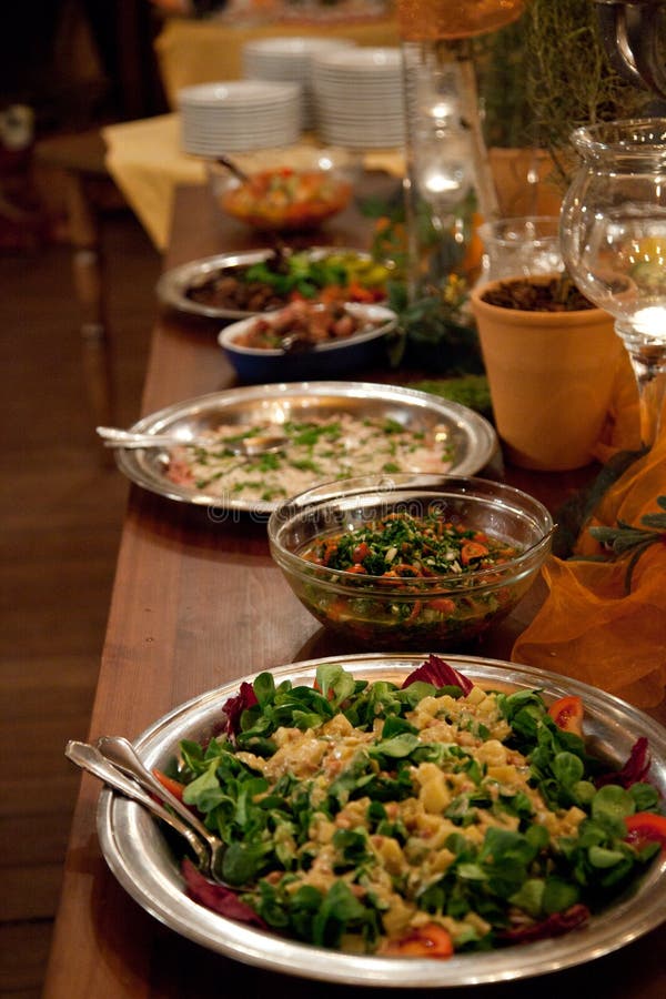Buffet Table at a Luxury Event Spread with a Variety of Cold Meat