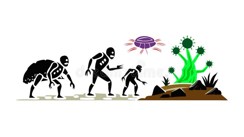 An icon depicting human and robot interacting with insects, symbolizing bug extinction warnings or ecological crisis. Ideal for themes of environmental awareness, biodiversity loss, and scientific research. It highlights the importance of insect conservation, vector design Generative AI. Biodiversity loss icon vectors