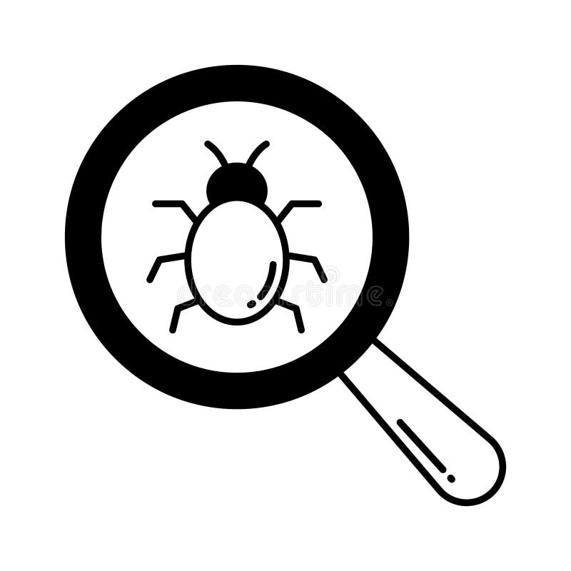 Bug Finder Half Glyph Vector Icon Which Can Easily Modify or Edit Stock