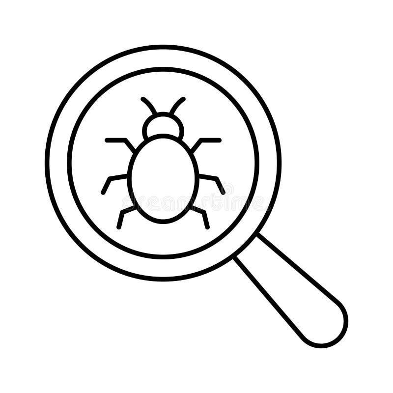 Bug Finder Outline Vector Icon Which Can Easily Modify or Edit Stock