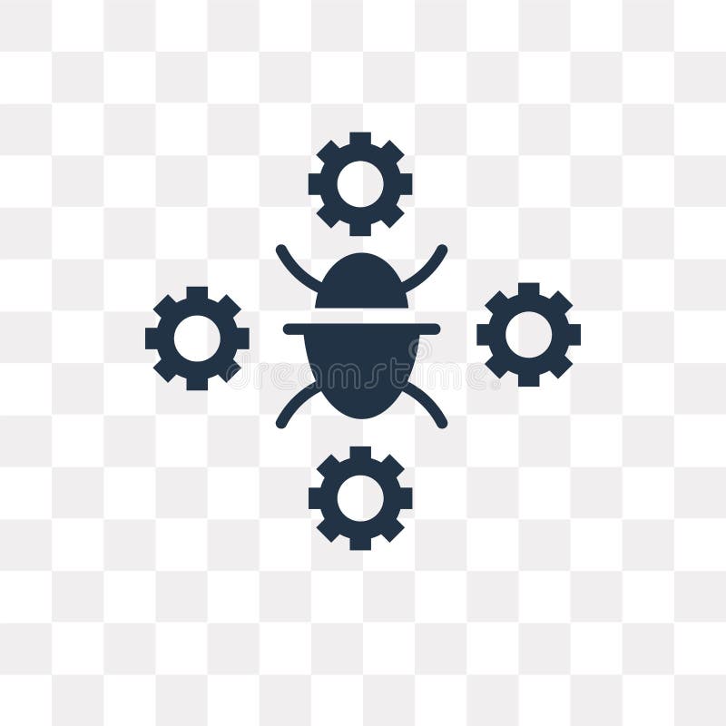Bug vector icon isolated on transparent background, Bug transparency concept can be used web and mobile