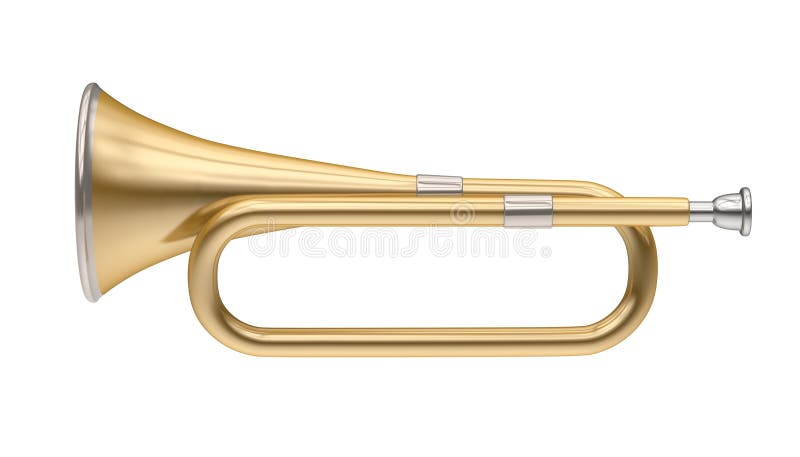 Bugle Brass With Bugle Instrument W/Case Gold