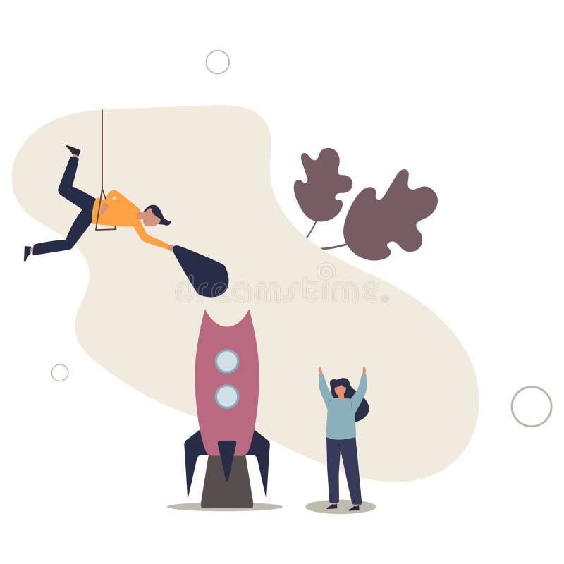 Build startup company, collaboration or cooperate to develop business innovation idea, teamwork and support concept. flat vector royalty free illustration