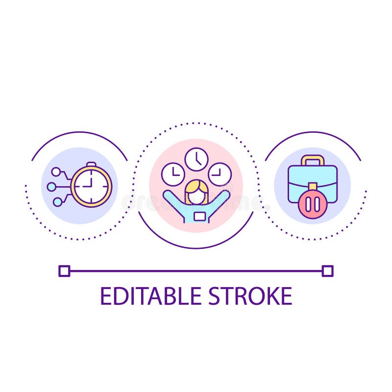Build working schedule loop concept icon vector illustration