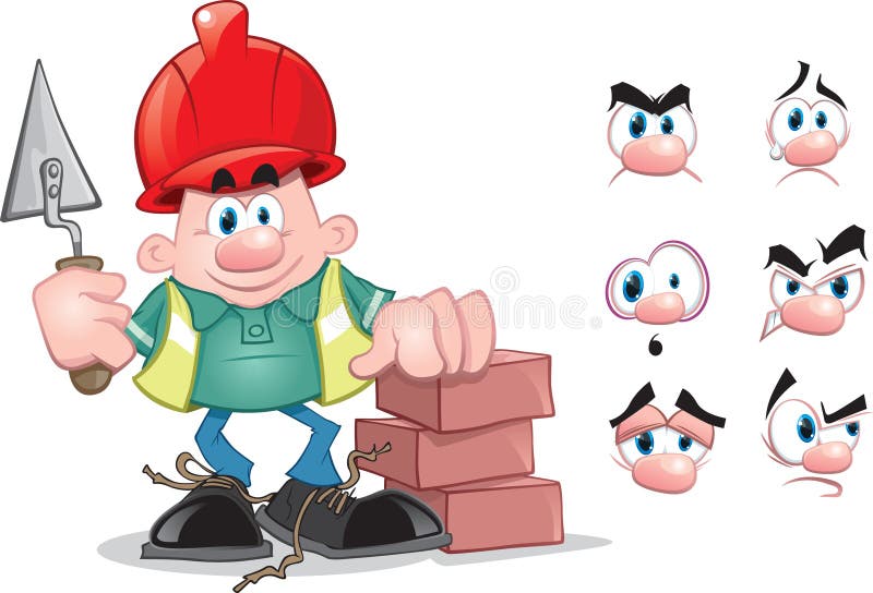 Builder Cartoon stock vector. Illustration of builder - 89631350