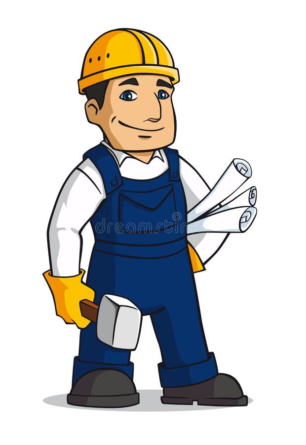 Builder man royalty free illustration