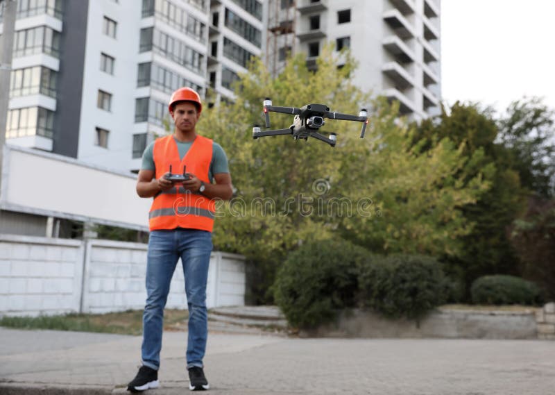 Builder Operating Drone with Remote Control at Construction Site ... Circuit Diagram