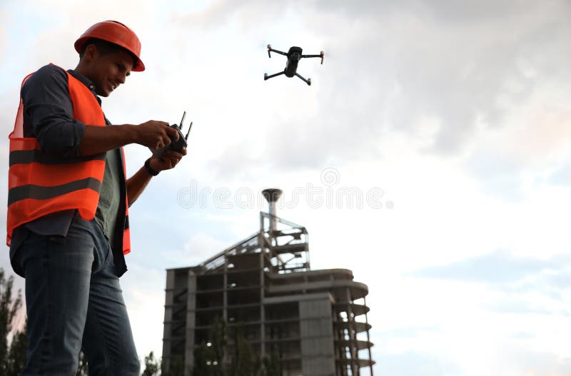 Builder Operating Drone with Remote Control at Construction Site ... Circuit Diagram