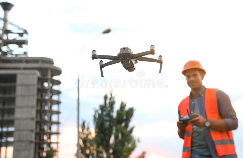 Builder Operating Drone with Remote Control at Construction Site, Focus ... Circuit Diagram