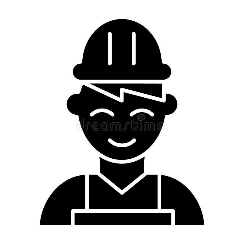 Builder Solid Icon Engineer Vector Illustration Isolated On White