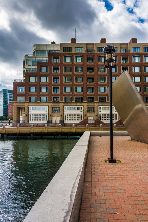 Building Along the Waterfront in Boston, Massachusetts. Stock Photo